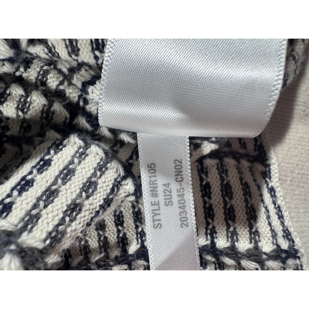 Madewell Men's L Ivory Black Check Knit Cotton Short Sleeve Button-Up Point - Picture 6 of 7